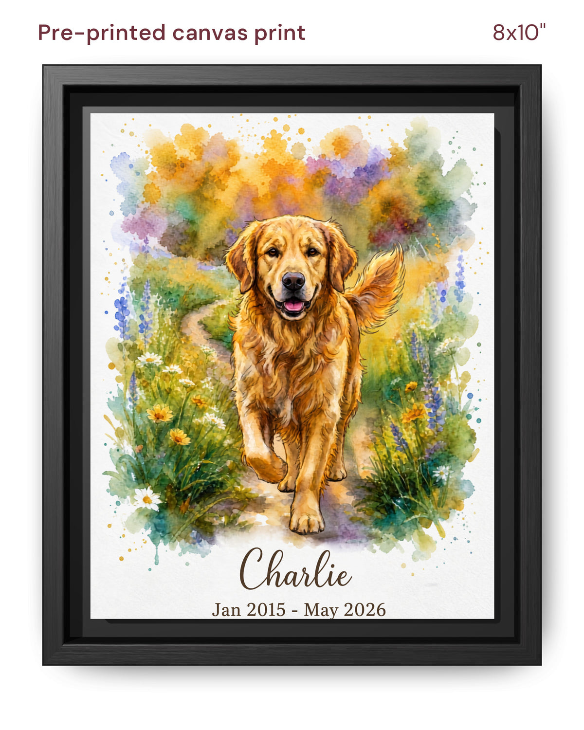 Canvas Print 8x10 Framed Black