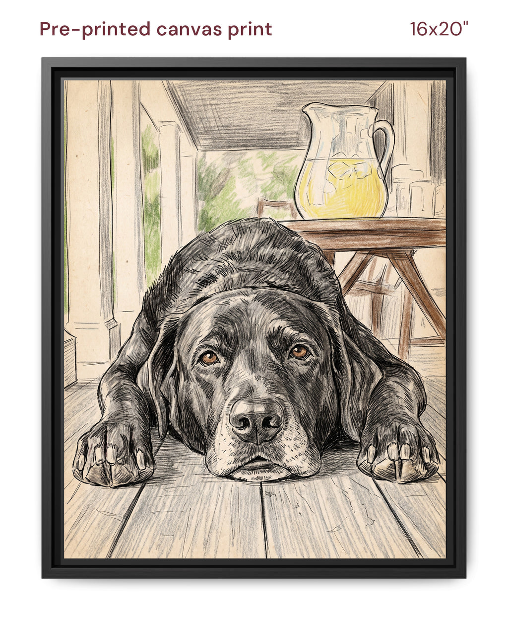 Canvas Print 16x20 Framed Black