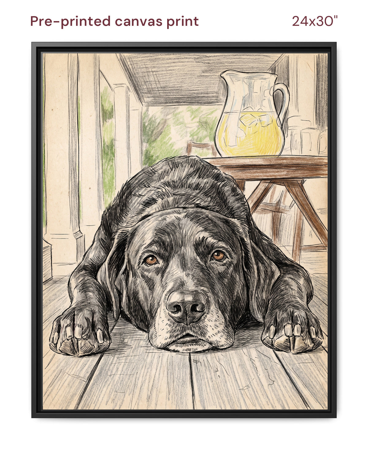 Canvas Print 24x30 Framed Black