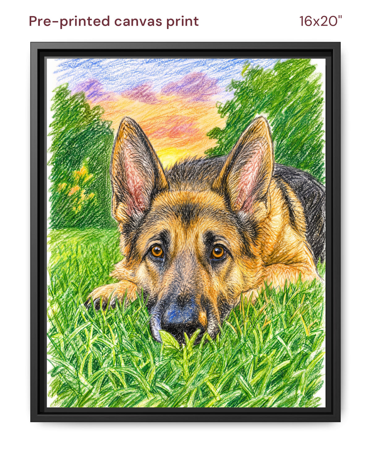 Canvas Print 16x20 Framed Black