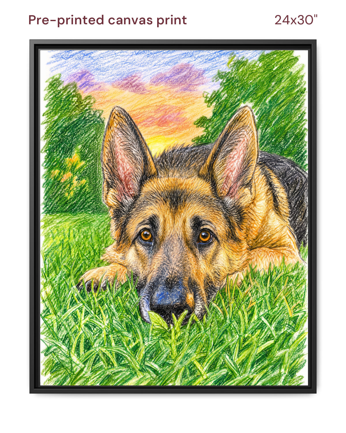 Canvas Print 24x30 Framed Black
