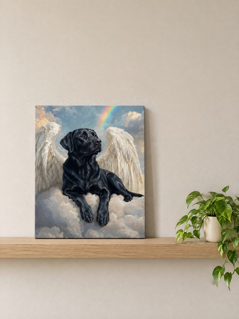The Ascension Glow canvas at the middle size, on the same shelf.