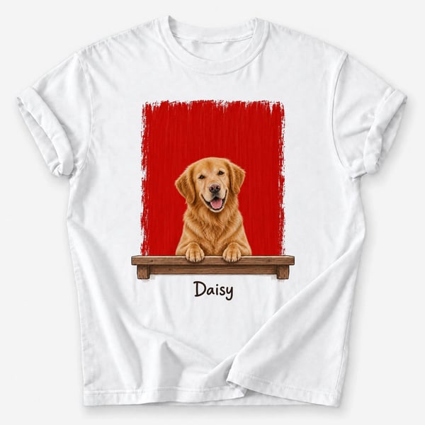 Daisy's custom golden retriever shirt